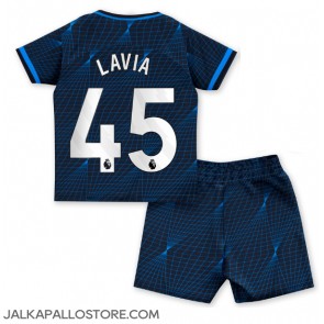 Chelsea Romeo Lavia #45 Vieraspaita Lapsille 2023-24 Lyhythihainen (+ shortsit)